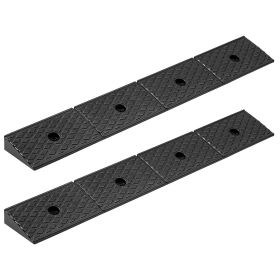 VEVOR Rubber Curb Ramp, 33069 lbs Load Capacity, 2 Inches Rise Height Heavy Duty Rubber Threshold Ramp with Drainage Tank for Wheelchairs, Strollers