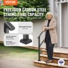VEVOR Handrails for Outdoor Steps, 2-3 Step Stair Hand Rail Kit, Transitional Carbon Steel Railings with Installation Kit, Stair Rails for Seniors