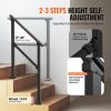 VEVOR Handrails for Outdoor Steps, 2-3 Step Stair Hand Rail Kit, Transitional Carbon Steel Railings with Installation Kit, Stair Rails for Seniors